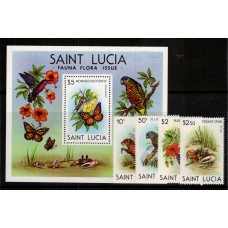 FLORES AVES MARIPOSAS SERIE COMPLETA NUEVA MINT + BLOQUE 12 EUROS